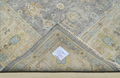 Multi Size Blue Tan Beige Color Hand Knotted Oushak Wool Traditional Oriental Rug