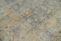 Multi Size Blue Tan Beige Color Hand Knotted Oushak Wool Traditional Oriental Rug