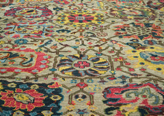 9x12 Mint, Gold, Lime Color Hand Knotted Oushak Wool Oriental Rug