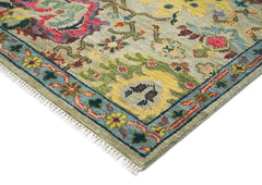 9x12 Mint, Gold, Lime Color Hand Knotted Oushak Wool Oriental Rug