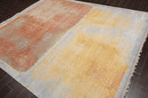8x10 Gray, Gold, Peach Color Hand Knotted Sherpa 100% Wool Modern & Contemporary Oriental Rug