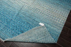 9x12 Aqua, Beige, Gray Color Hand Knotted 100% Wool Modern Oriental Rug