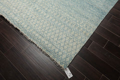 9x12 Aqua, Beige, Color Hand Knotted 100% Wool Modern Oriental Rug
