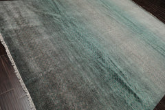 9x12 Gray, Turquoise, Color Hand Knotted 100% Wool Modern Oriental Rug