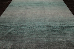 9x12 Gray, Turquoise, Color Hand Knotted 100% Wool Modern Oriental Rug