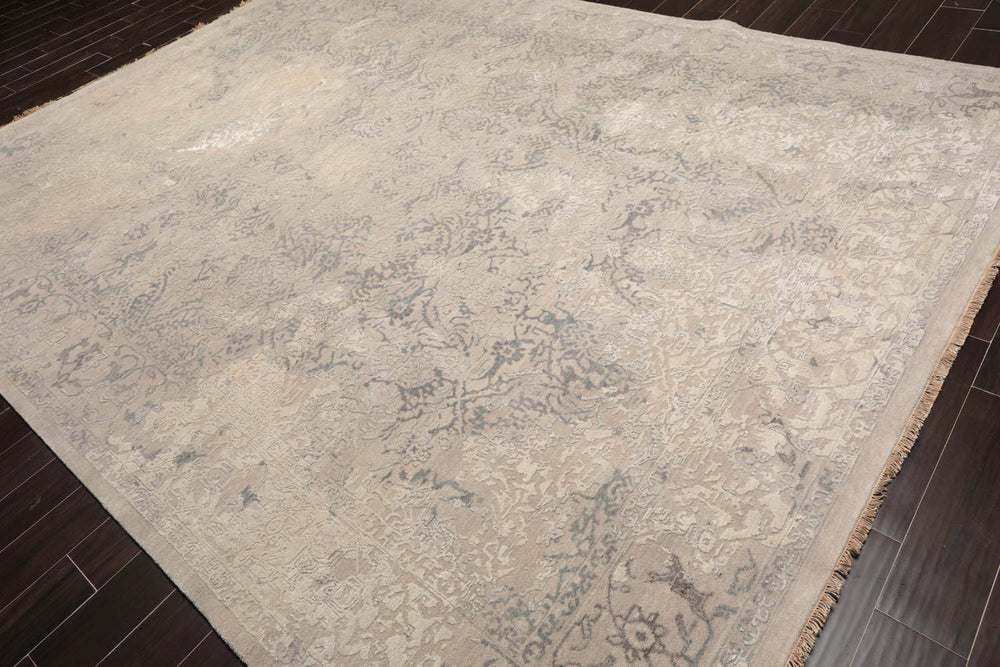 9x12 Beige, Gray, Tan Color Hand Knotted Sherpa 100% Wool Modern & Contemporary Oriental Rug