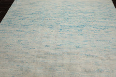 8x10 Ivory, Aqua, Blue Color Hand Knotted 100% Wool Modern Oriental Rug
