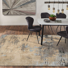 8x10 Beige, Tan, Gray Color Hand Knotted Tibetan Wool Modern Oriental Rug