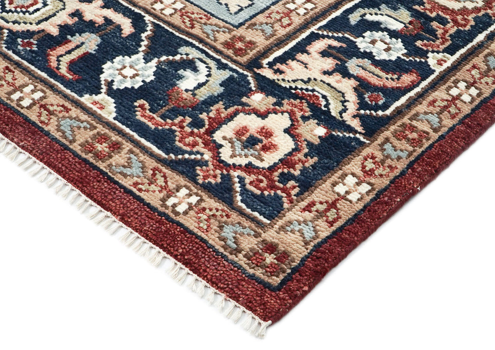 9x12 Rust, Ivory, Blue Color Hand Knotted Oushak Wool Oriental Rug