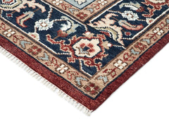 9x12 Rust, Ivory, Blue Color Hand Knotted Oushak Wool Oriental Rug