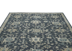 9x12 Blue, Slate, Beige Color Hand Knotted Oushak Wool Oriental Rug