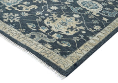 9x12 Blue, Slate, Beige Color Hand Knotted Oushak Wool Oriental Rug