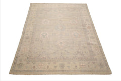 9x12 Moss, Beige, Blush Color Hand Knotted Afghan Oushak Wool Traditional Oriental Rug