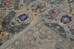 9x12 Gray, Tan, Rose Color Hand Knotted Oushak Wool Oriental Rug