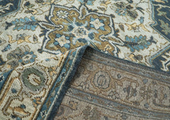9x12 Blue, Gray, Slate Color Hand Knotted Oushak Wool Oriental Rug