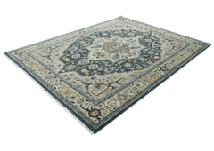 9x12 Blue, Gray, Slate Color Hand Knotted Oushak Wool Oriental Rug