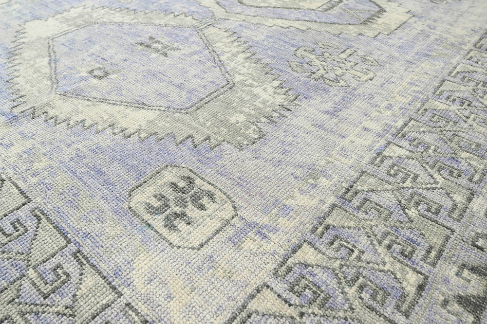 Multi Size Gray Lavender Charcoal Color Hand Knotted Indo Oushak Wool Traditional Oriental Rug