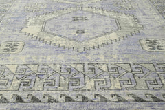 Multi Size Gray Lavender Charcoal Color Hand Knotted Indo Oushak Wool Traditional Oriental Rug