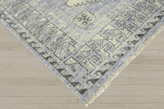 Multi Size Gray Lavender Charcoal Color Hand Knotted Indo Oushak Wool Traditional Oriental Rug