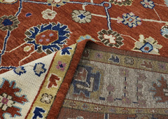 9x12 Burnt Orange, Beige, Tan Color Hand Knotted Oushak Wool Oriental Rug
