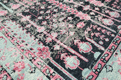 Multi Size Black Gray Mint Color Hand Knotted Indo Oushak Wool Traditional Oriental Rug
