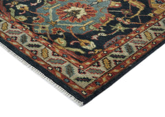 9x12 Blue, Burnt Orange, Gold Color Hand Knotted Oushak Wool Oriental Rug