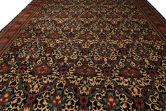 12x15 Mid Night Blue, Rose, Ivory Color Hand Knotted Indo Persian Wool Traditional Oriental Rug