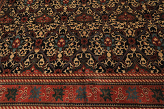 12x15 Mid Night Blue, Rose, Ivory Color Hand Knotted Indo Persian Wool Traditional Oriental Rug