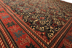 12x15 Mid Night Blue, Rose, Ivory Color Hand Knotted Indo Persian Wool Traditional Oriental Rug