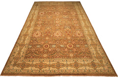 12x18 Caramel, Gold, Beige Color Hand Knotted Oushak Wool Traditional Oriental Rug