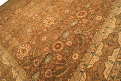 12x18 Caramel, Gold, Beige Color Hand Knotted Oushak Wool Traditional Oriental Rug