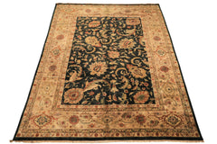 10x14 Charcoal with green undertone, Beige, Green Color Hand Knotted Oushak Wool Traditional Oriental Rug