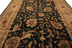 10x14 Charcoal with green undertone, Beige, Green Color Hand Knotted Oushak Wool Traditional Oriental Rug