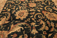 10x14 Charcoal with green undertone, Beige, Green Color Hand Knotted Oushak Wool Traditional Oriental Rug