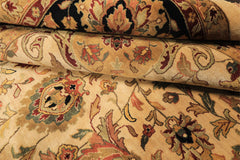12x18 Beige, Black, Rust Color Hand Knotted Agra New Zealand Wool Traditional Oriental Rug