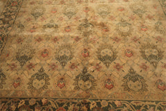 9x13 Beige, Moss, Sage Color Hand Knotted Oushak Wool Transitional Oriental Rug