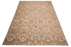 9x13 Taupe, Beige, Brown Color Hand Knotted Oushak Wool Transitional Oriental Rug