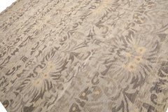Multi Size Silver Beige Gray Color Hand Knotted Oushak Wool Transitional Oriental Rug