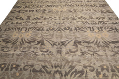 Multi Size Silver Beige Gray Color Hand Knotted Oushak Wool Transitional Oriental Rug