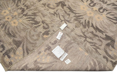 Multi Size Silver Beige Gray Color Hand Knotted Oushak Wool Transitional Oriental Rug