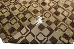 10x14 Seafoam, Brown, Color Hand Knotted Tibetan New Zealand Wool Transitional Oriental Rug
