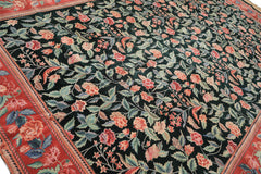 10x14 Emerald, Pink, Rose Color Hand Knotted Sino Persian Wool & Silk Traditional Oriental Rug