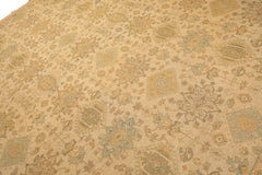 9x12 Beige, Mint, Peach Color Hand Knotted Soumak Wool Transitional Oriental Rug