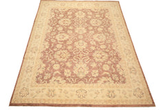 9x12 Taupe, Ivory, Tan Color Hand Knotted Chobi Peshawar Wool Transitional Oriental Rug