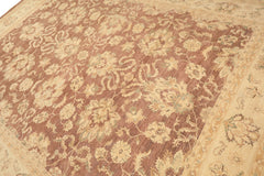 9x12 Taupe, Ivory, Tan Color Hand Knotted Chobi Peshawar Wool Transitional Oriental Rug