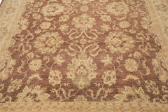 9x12 Taupe, Ivory, Tan Color Hand Knotted Chobi Peshawar Wool Transitional Oriental Rug