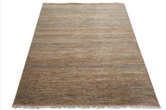 8x10 Moss, Gray, Beige Color Hand Knotted Wool & Bamboo Silk Modern Oriental Rug