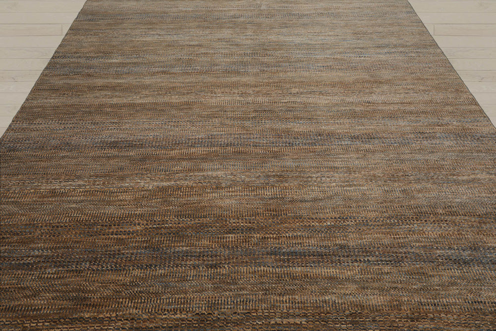 8x10 Moss, Gray, Beige Color Hand Knotted Wool & Bamboo Silk Modern Oriental Rug