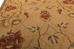 Runner Beige, Rust, Gold Color Hand Knotted Soumak Wool Transitional Oriental Rug