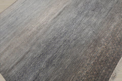 8x10 Slate, Gray, Color Hand Knotted Wool & Bamboo Silk Modern Oriental Rug